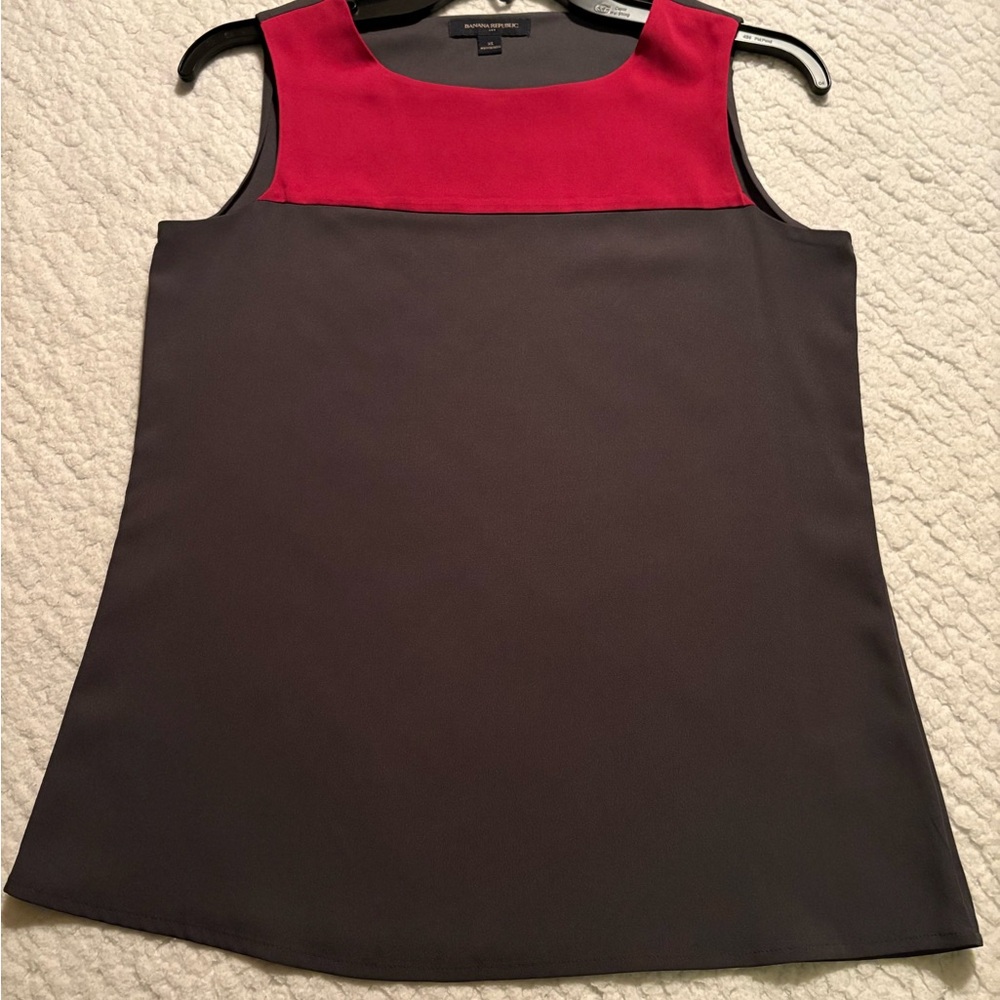 Banana Republic Red and Black Sleeveless Top